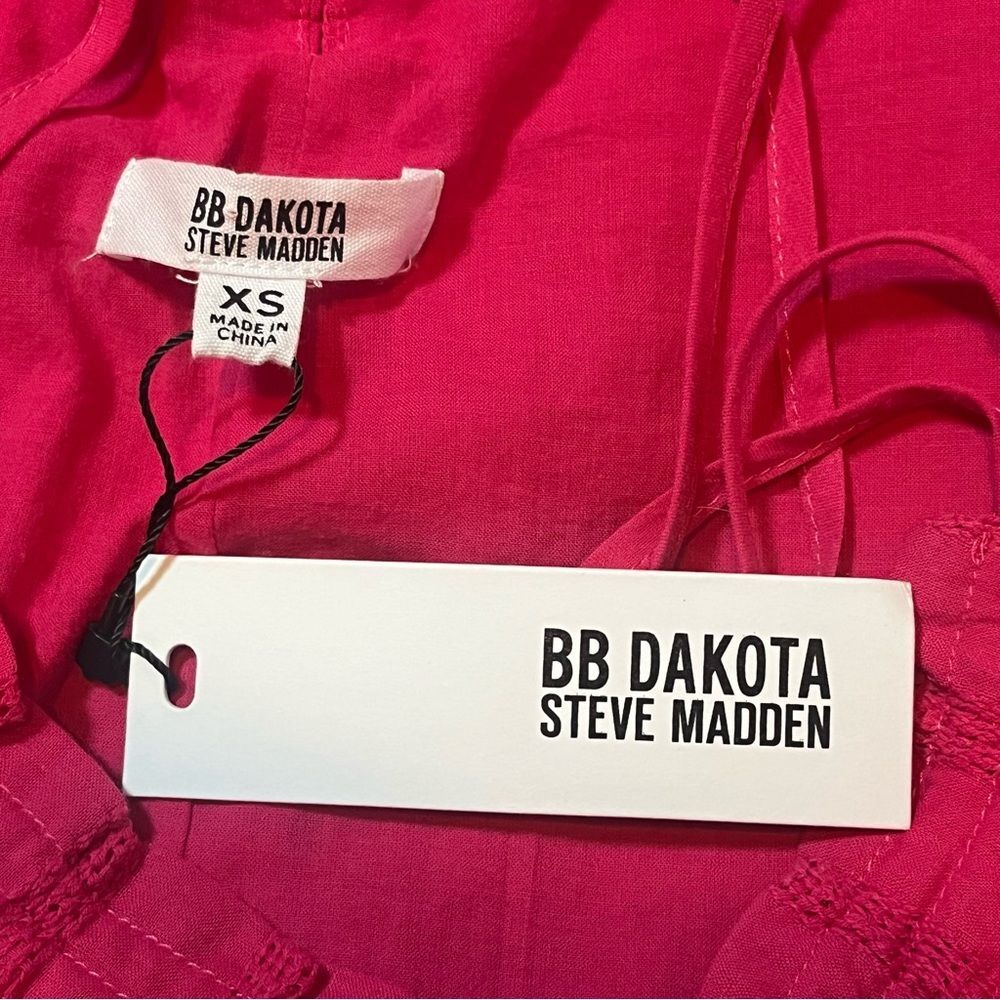 Steve Madden BB Dakota Spaghetti Strap Lined Bright Rose Pink Maxi Dress XS - Picture 10 of 10